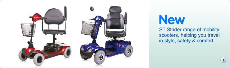 New The ST Strider range of mobility scooters helps you travel in style, safety and comfort